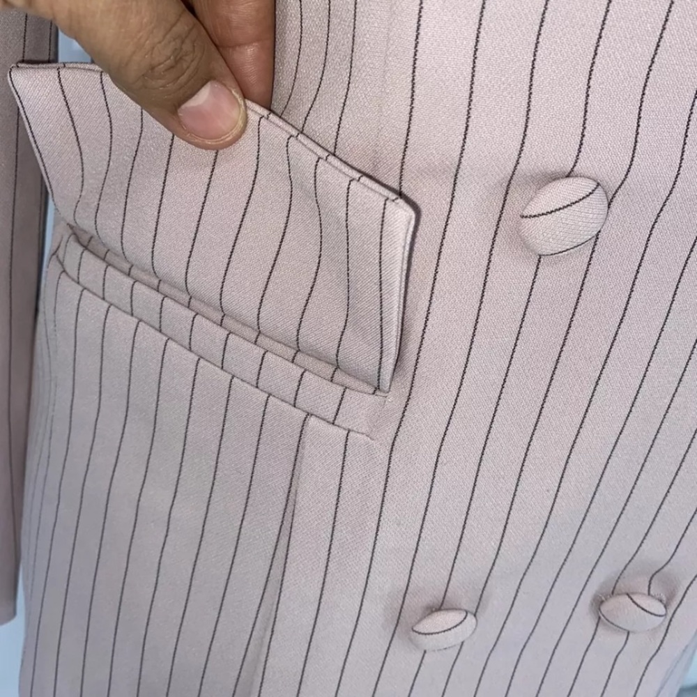 Tularosa Pink Pinstripe Blazer Jacket NWT - Picture 3 of 9